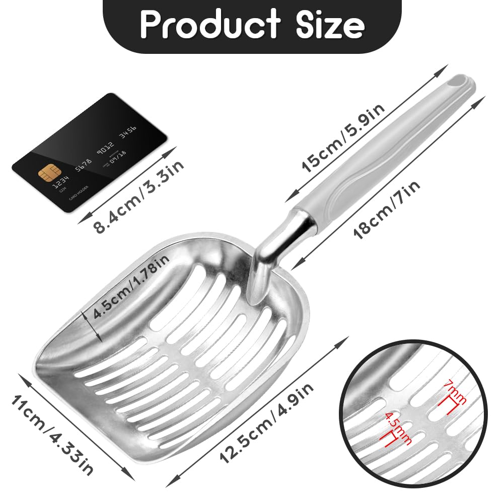 Showvigor aluminum-alloy litter scoop demonstrates rust-proof durability for daily use.