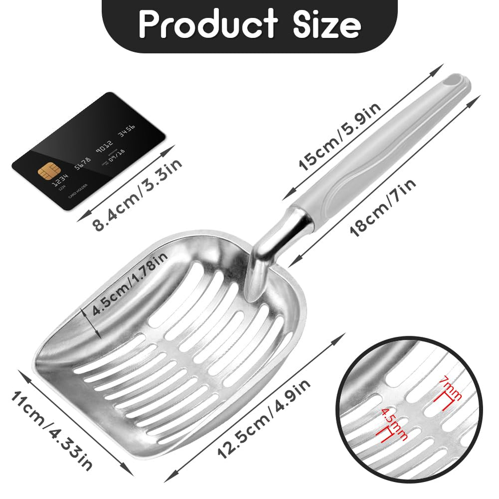 Showvigor aluminum-alloy litter scoop demonstrates rust-proof durability for daily use.