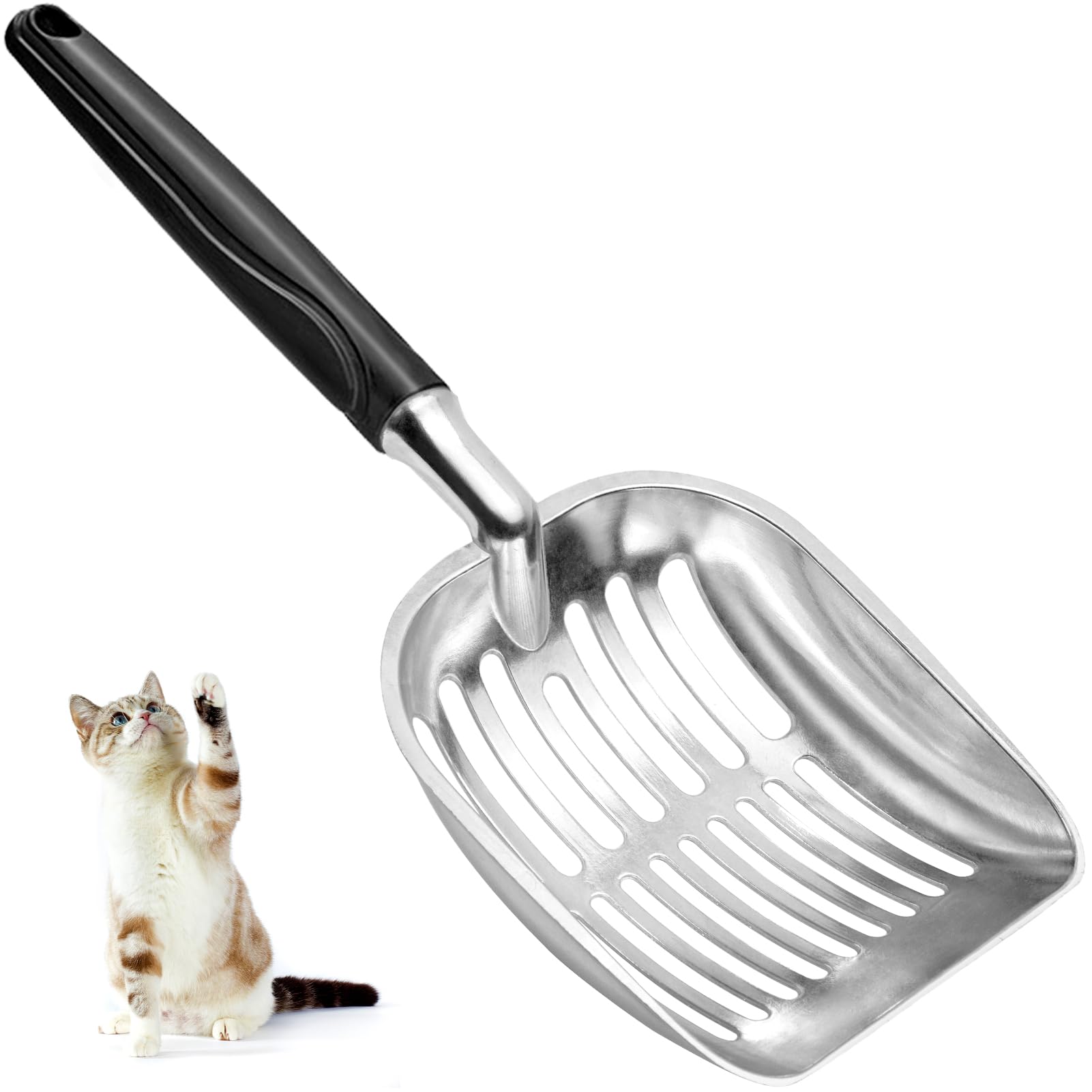 Showvigor cat litter scoop with deep mesh for efficient waste separation
