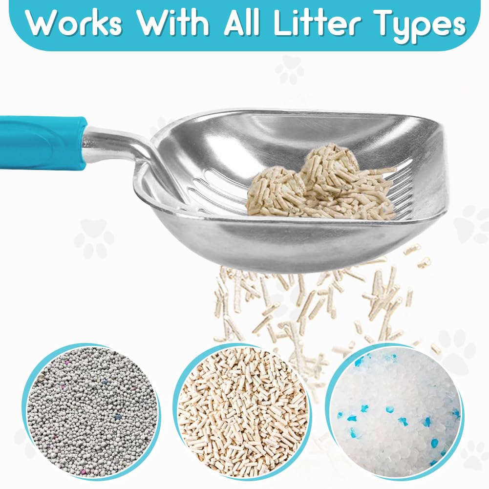 Showvigor litter scoop features ergonomic handle for comfortable scooping during long cleaning sessions.