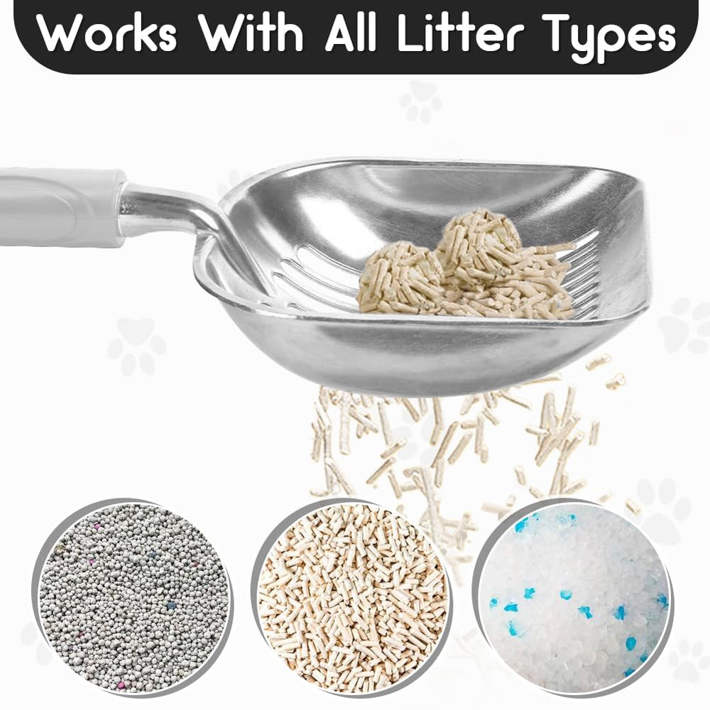 Showvigor plastic-handle scoop provides ergonomic grip for comfortable scooping.