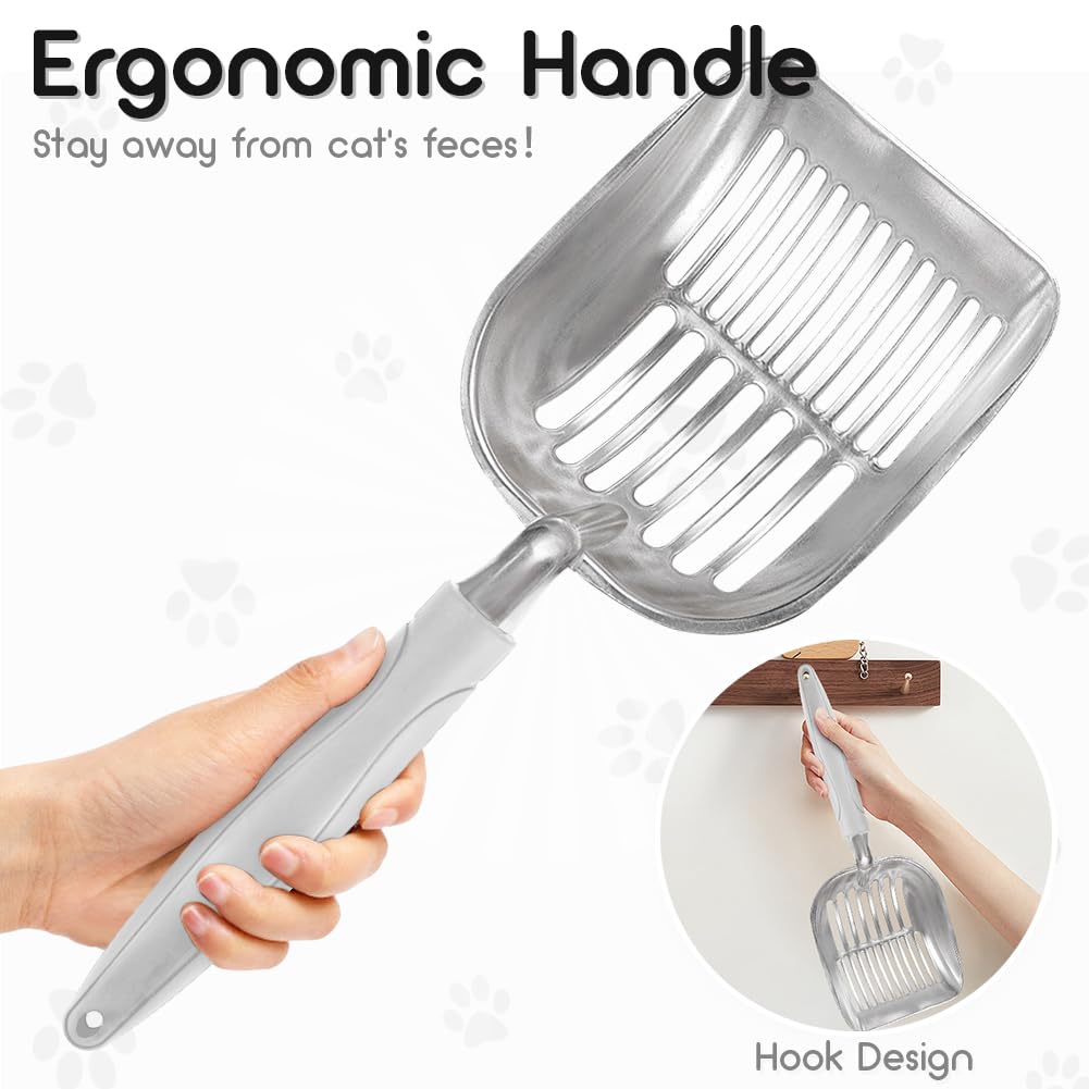 Showvigor deep-mesh scoop reaches corners for thorough cleaning.