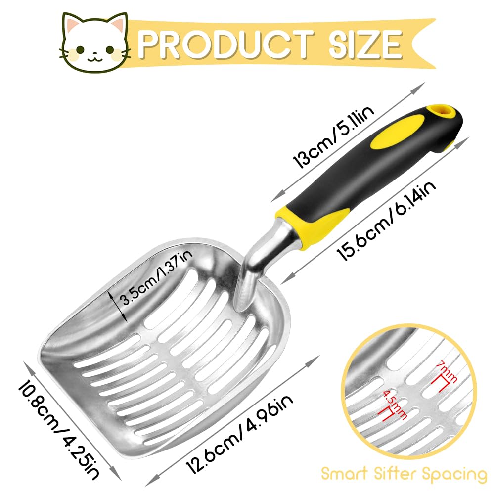 Showvigor metal scooper with rubber handle for comfortable, sturdy use