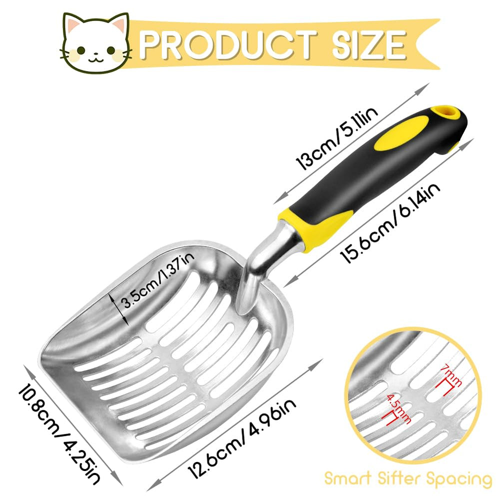 Showvigor metal scooper with rubber handle for comfortable, sturdy use