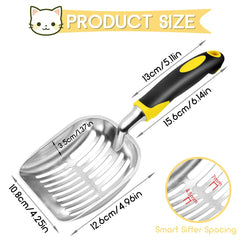 Showvigor metal scooper with rubber handle for comfortable, sturdy use