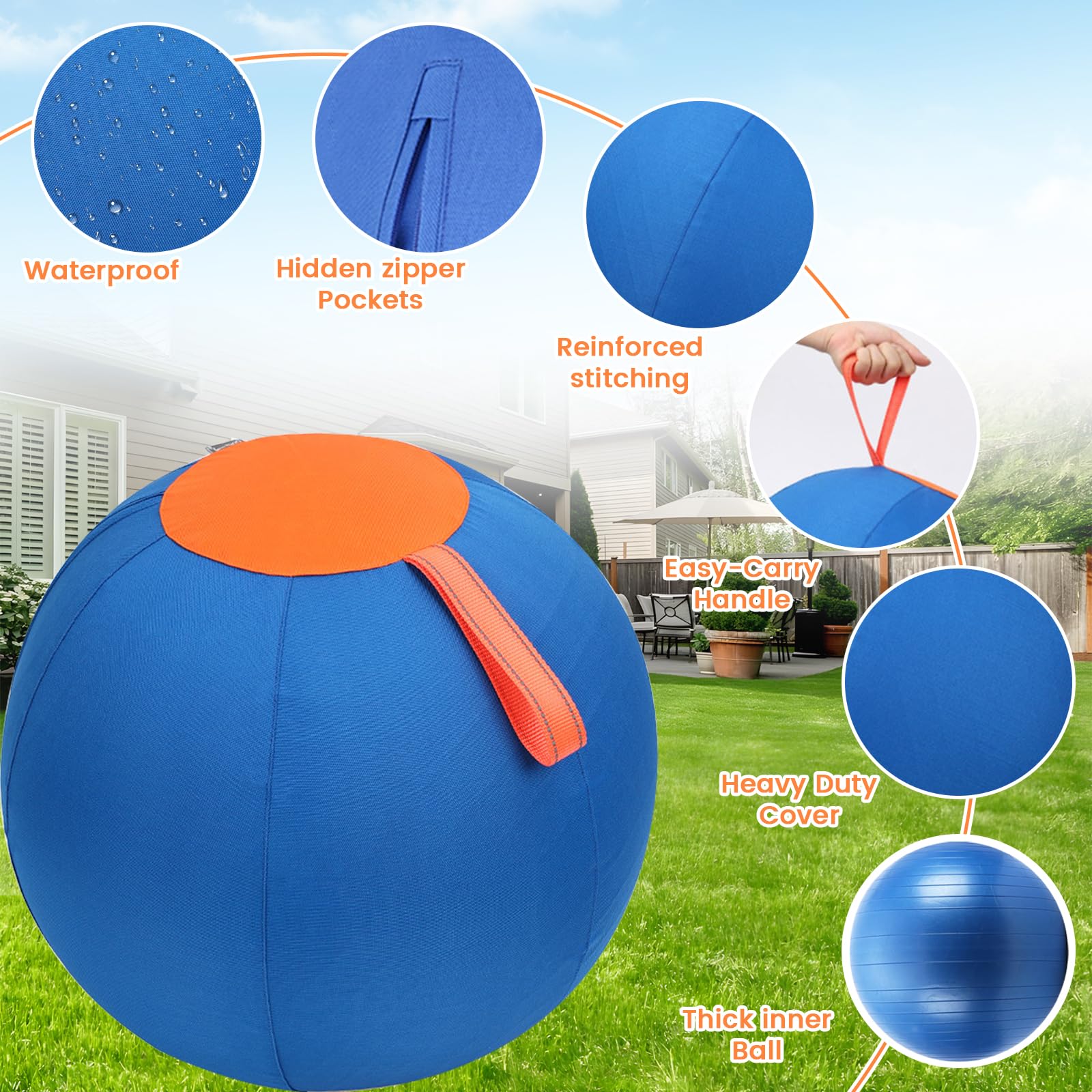 Aimery Shrandi ball used in backyard, park, and pasture for herding practice.