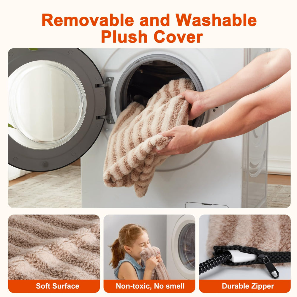 SHU UFANRO beige XL heating mat 47x28 inches highlights size and fit.