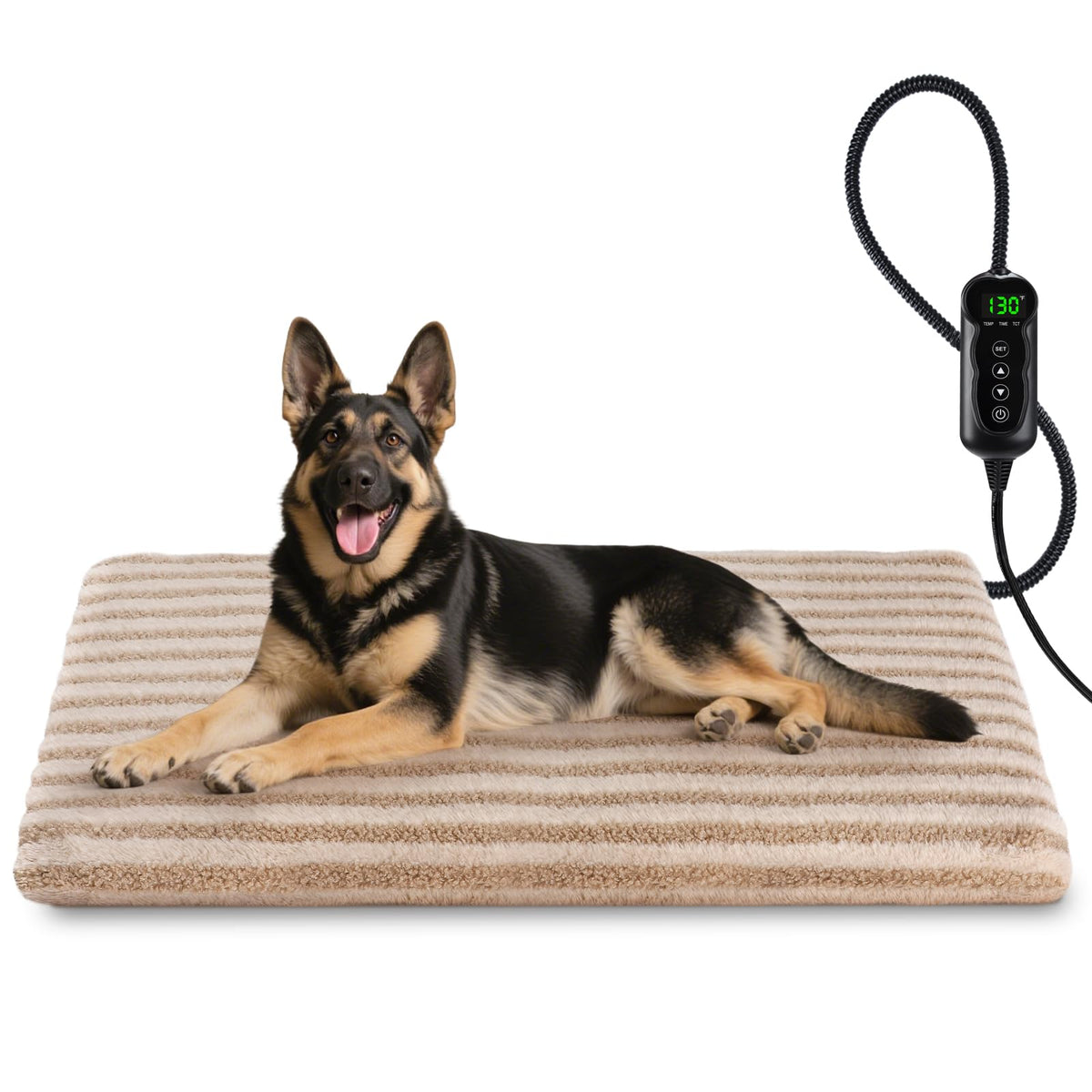 SHU UFANRO large pet heating pad top view demonstrates quick, even warmth for pets.