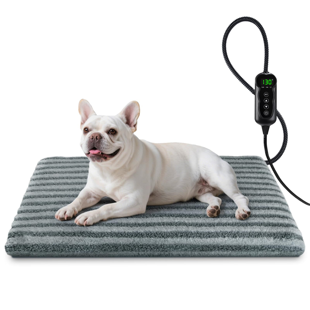 SHU UFANRO pet heating pad front view with quick warmth for chilly pets.