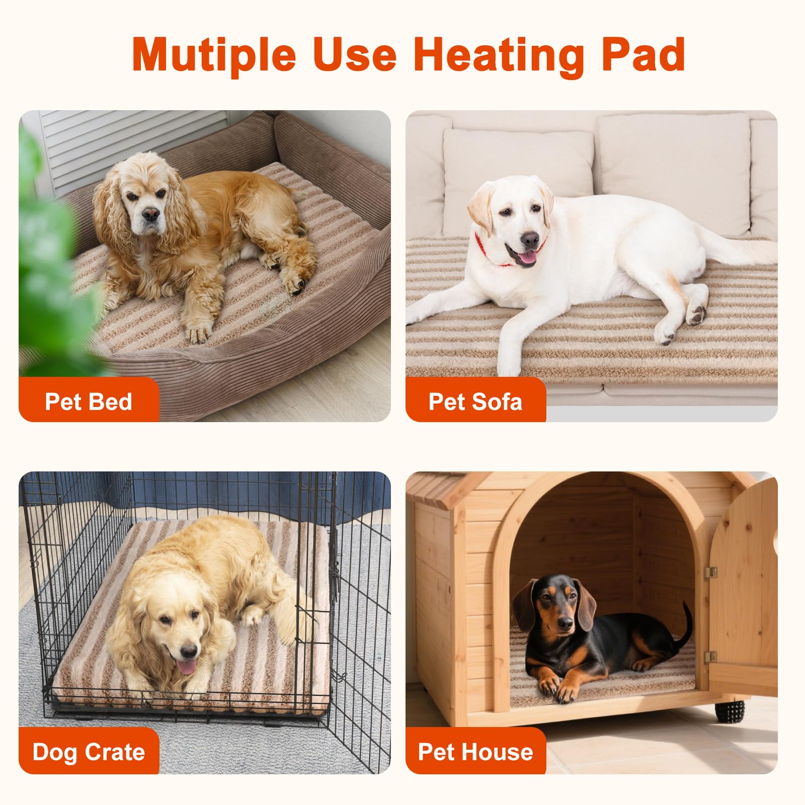 SHU UFANRO large beige heating pad shown for indoor corner warmth.
