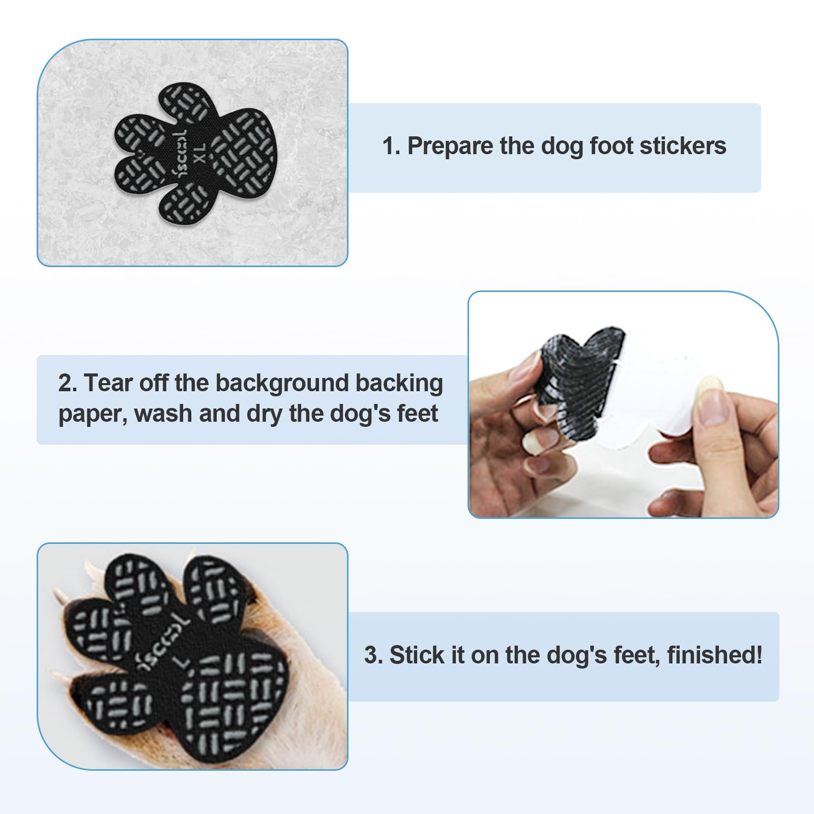 Shudyear dog paw anti-slip pads on hardwood floor demonstrating traction and cleanliness
