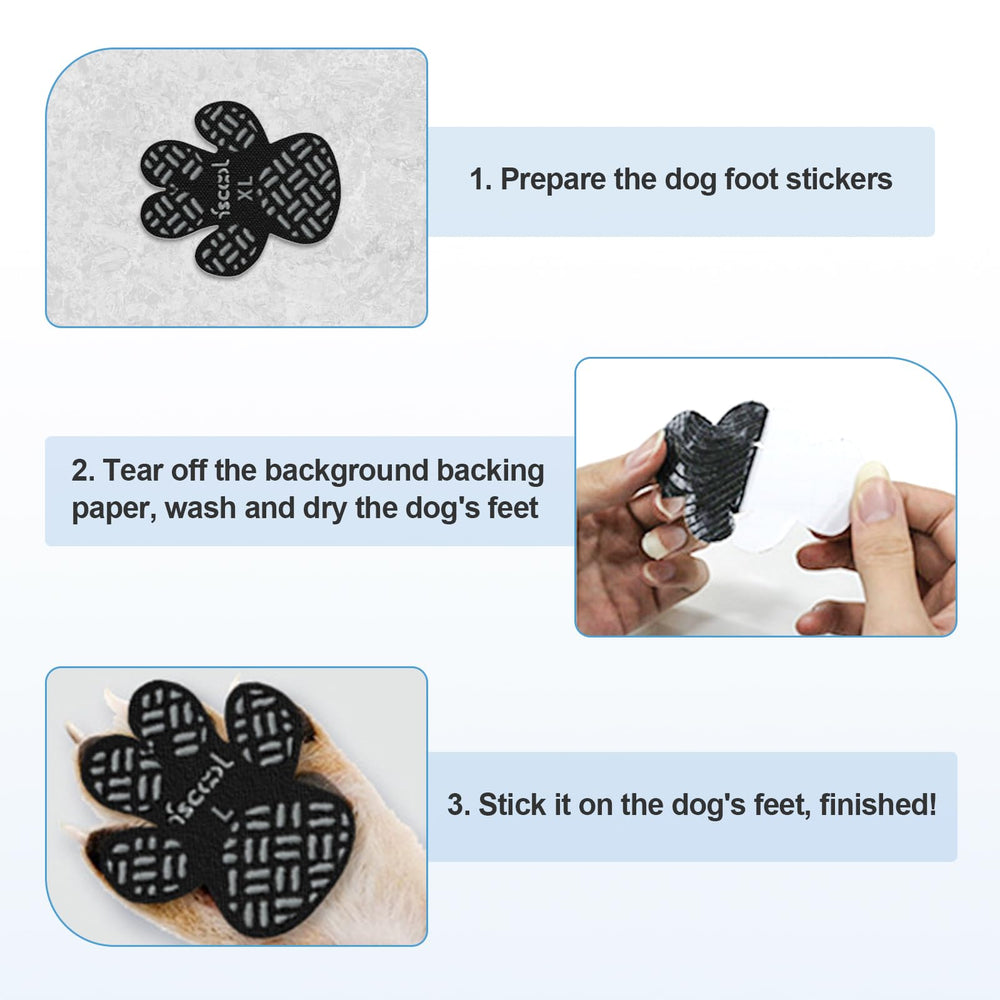 Shudyear dog paw anti-slip pads on hardwood floor demonstrating traction and cleanliness