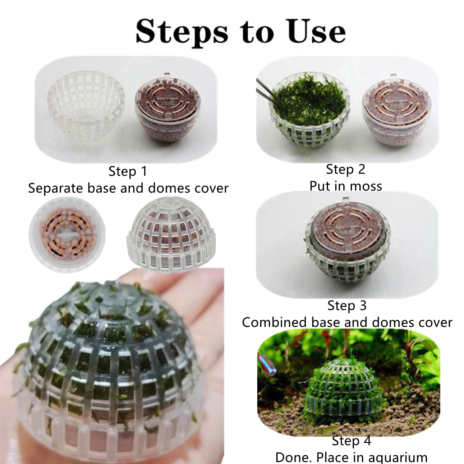 SHUNGXINYI moss ball holder easy installation demonstrates quick setup for tank aesthetics.