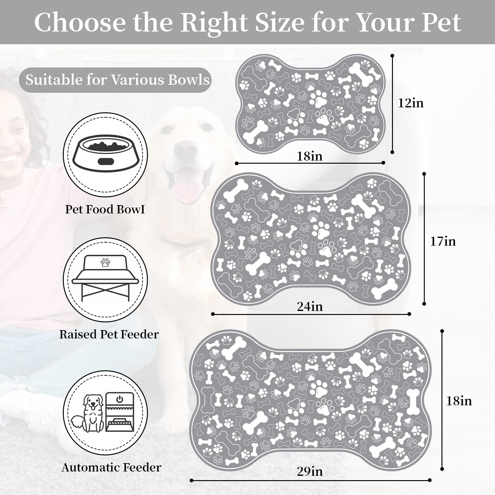 SHUNLCD versatile mat works under feeders and litter boxes.