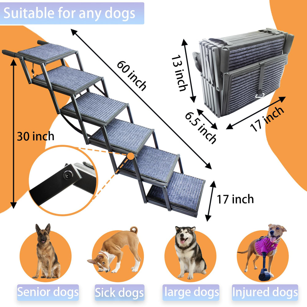 SHUNLONG dog stairs in vehicle demonstrate convenient on-the-go use.
