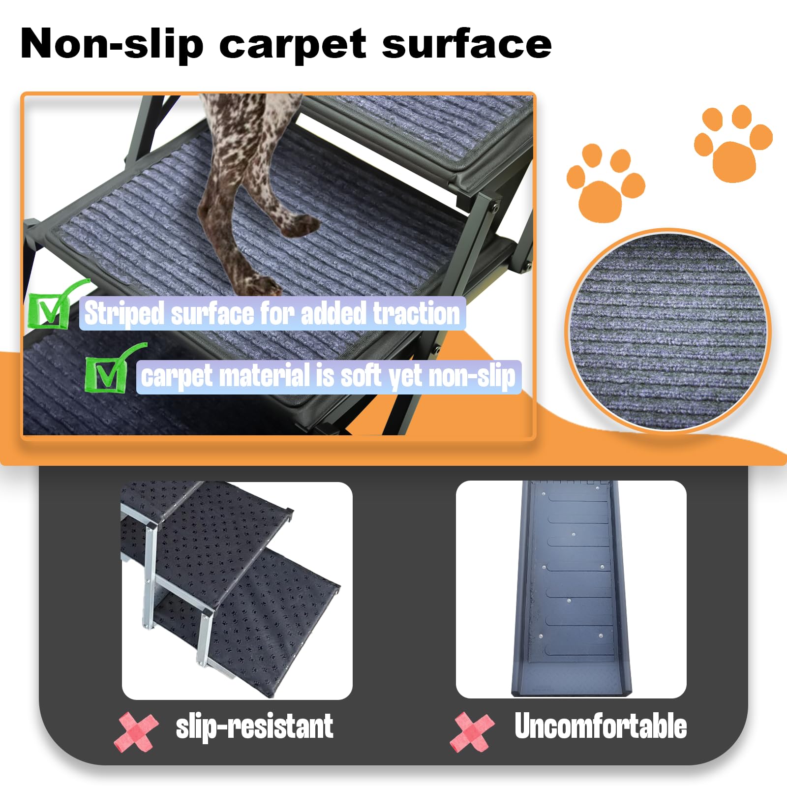 SHUNLONG extra-wide dog ramp folded-compact provides easy storage after use.