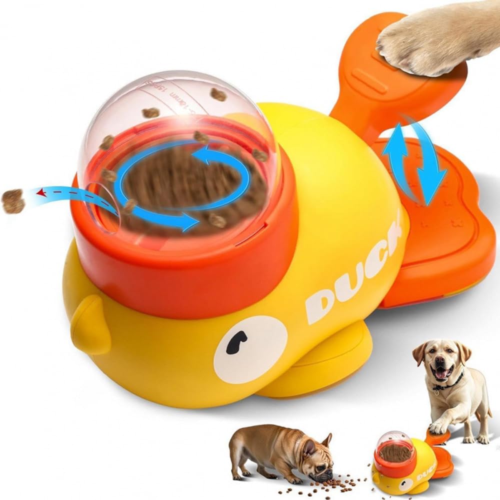 Shunsheng dog interactive treat dispenser toy front view promotes self-entertainment and slower eating.
