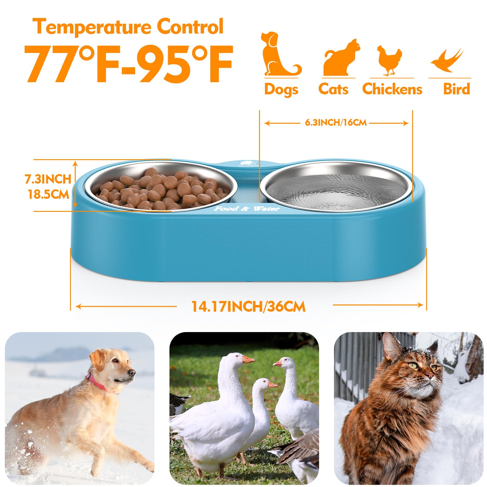 Shylome automatic temperature control operates to maintain suitable water temperature.