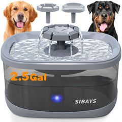SIBAYS large-capacity fountain with flowing water entices pets to drink.