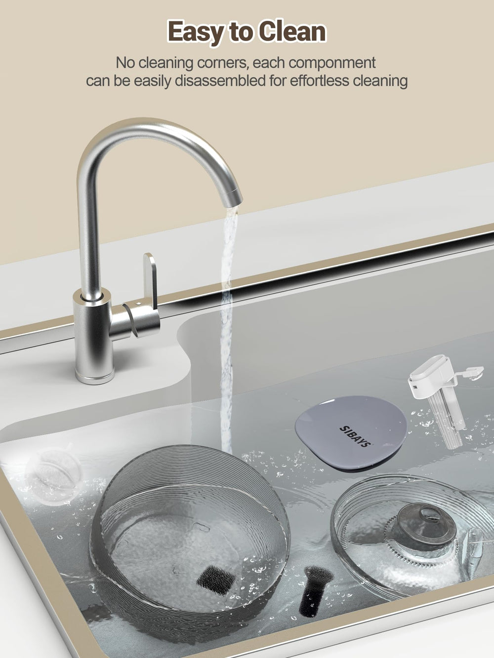 SIBAYS 3.5L fountain dispenses steady water flow for consistent hydration.