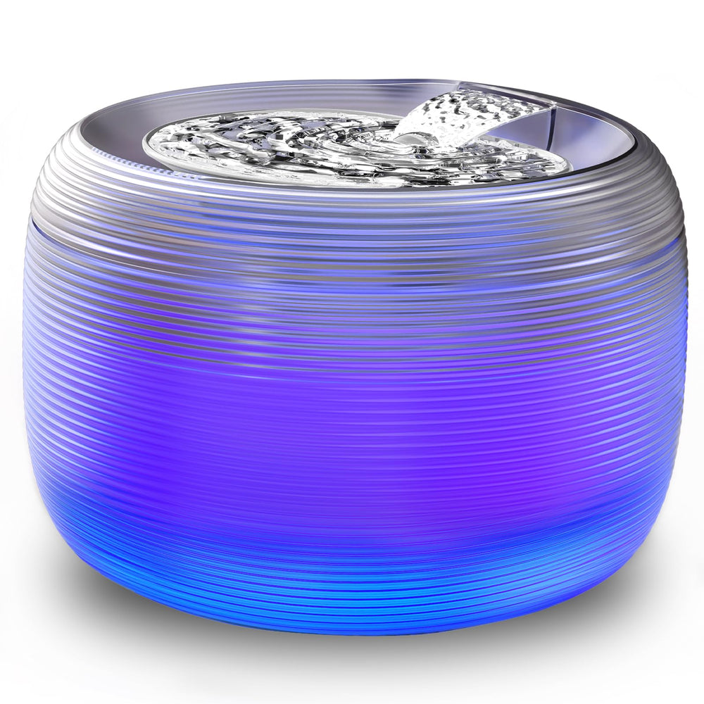 SIBAYS 3.5L cat fountain front view highlights large capacity for fewer refills.