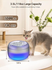 SIBAYS cat water fountain LED level indicator enables easy monitoring and timely refills.