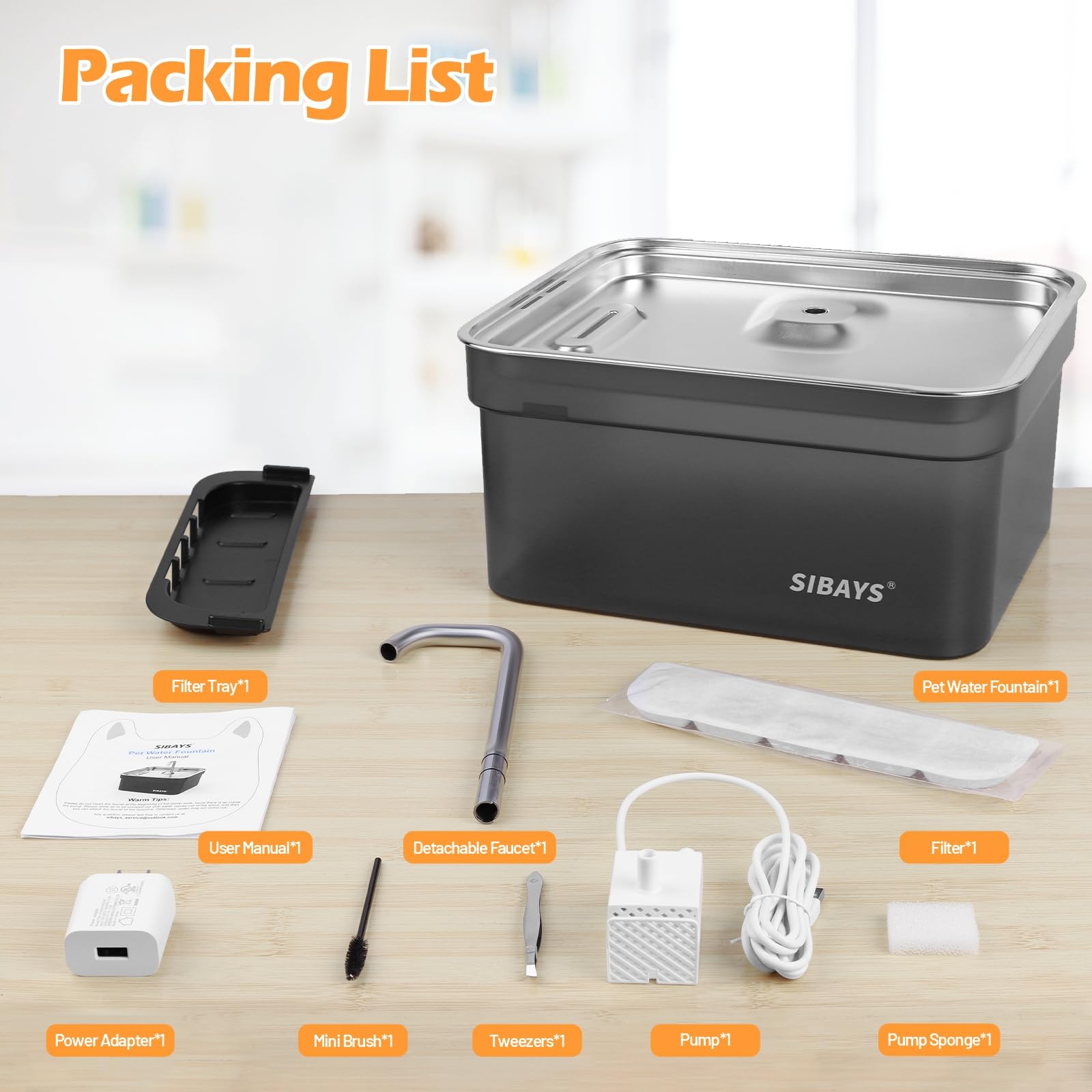SIBAYS 355oz capacity supports multiple pets between refills and reduces daily top-ups.