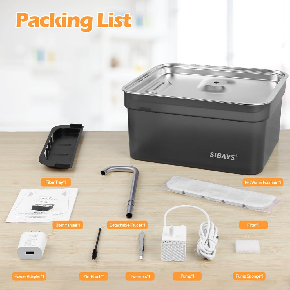 SIBAYS 355oz capacity supports multiple pets between refills and reduces daily top-ups.