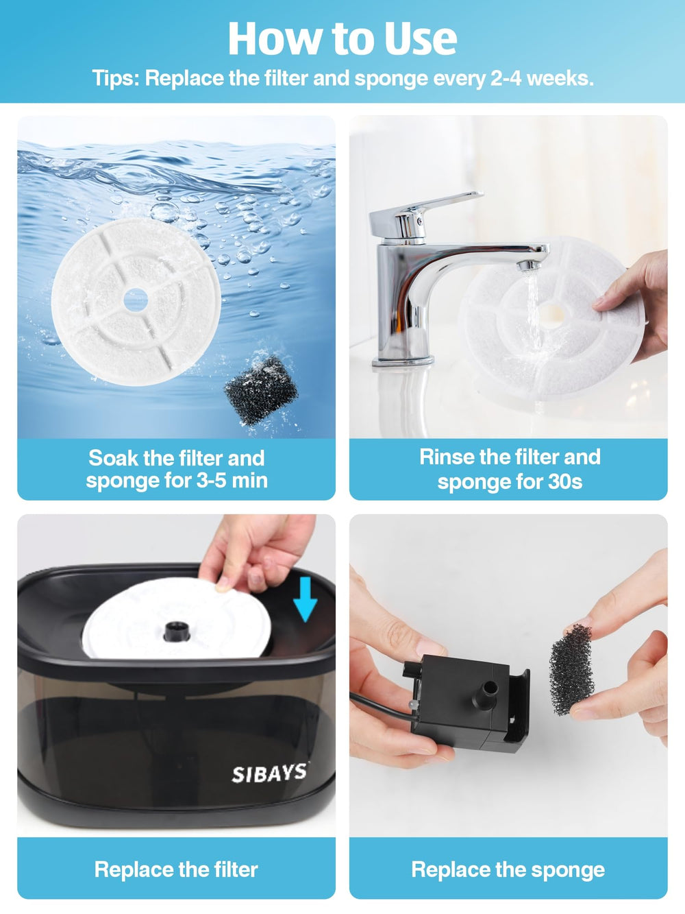 SIBAYS 6-pack filters inside sealed packaging preserves effectiveness