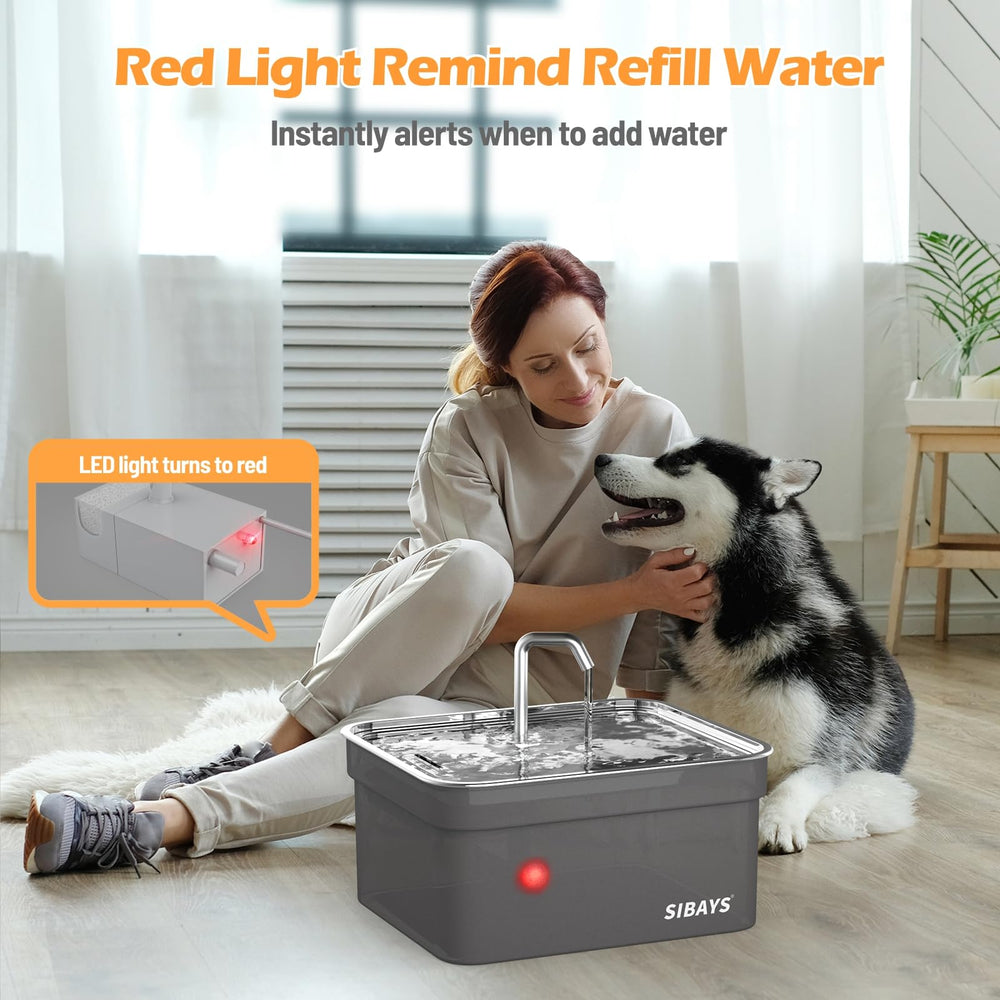 SIBAYS dual-flow design faucet and bubbling flow entices pets to drink more.