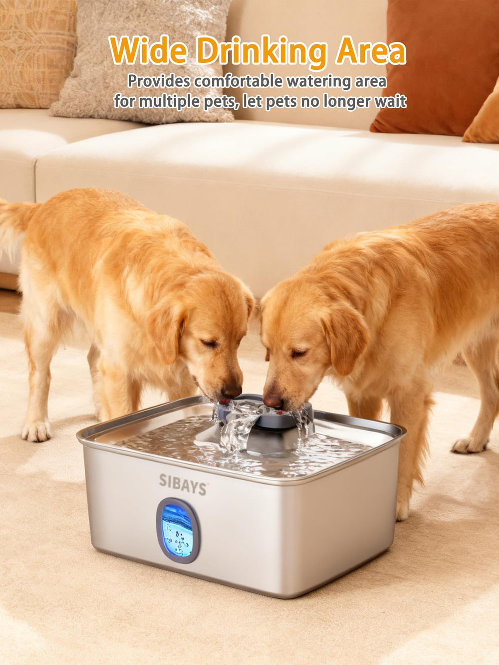 SIBAYS easy-to-disassemble fountain simplifies cleaning and maintenance.