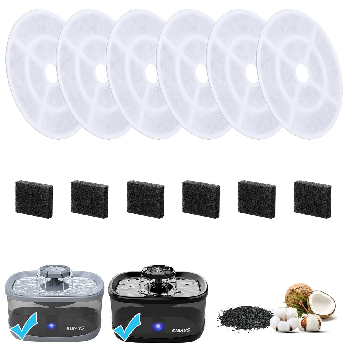 SIBAYS L03 filter packaging shows sealed six-pack filters for long freshness