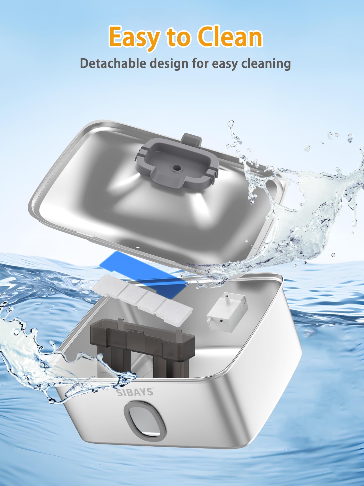 SIBAYS replacement filters and pump ensure ongoing freshness and easy upkeep.