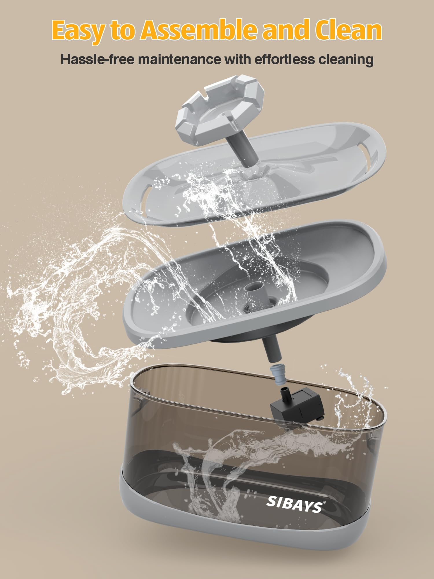 SIBAYS replacement pump option supports long-term fountain maintenance.