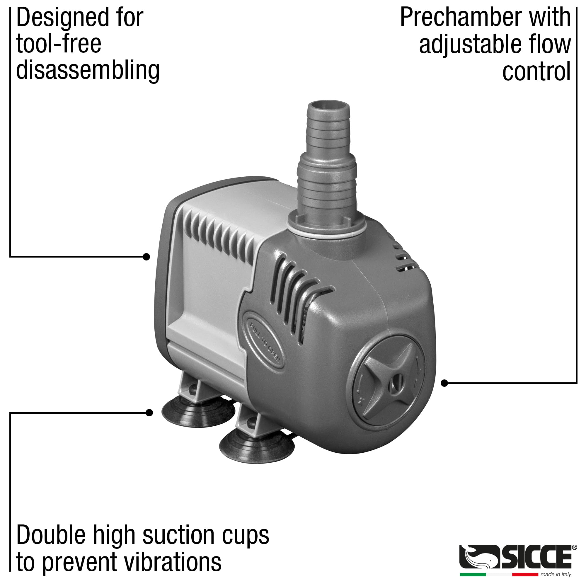 Sicce Syncra Silent 0.5 energy-efficient 8W pump for low power bills.