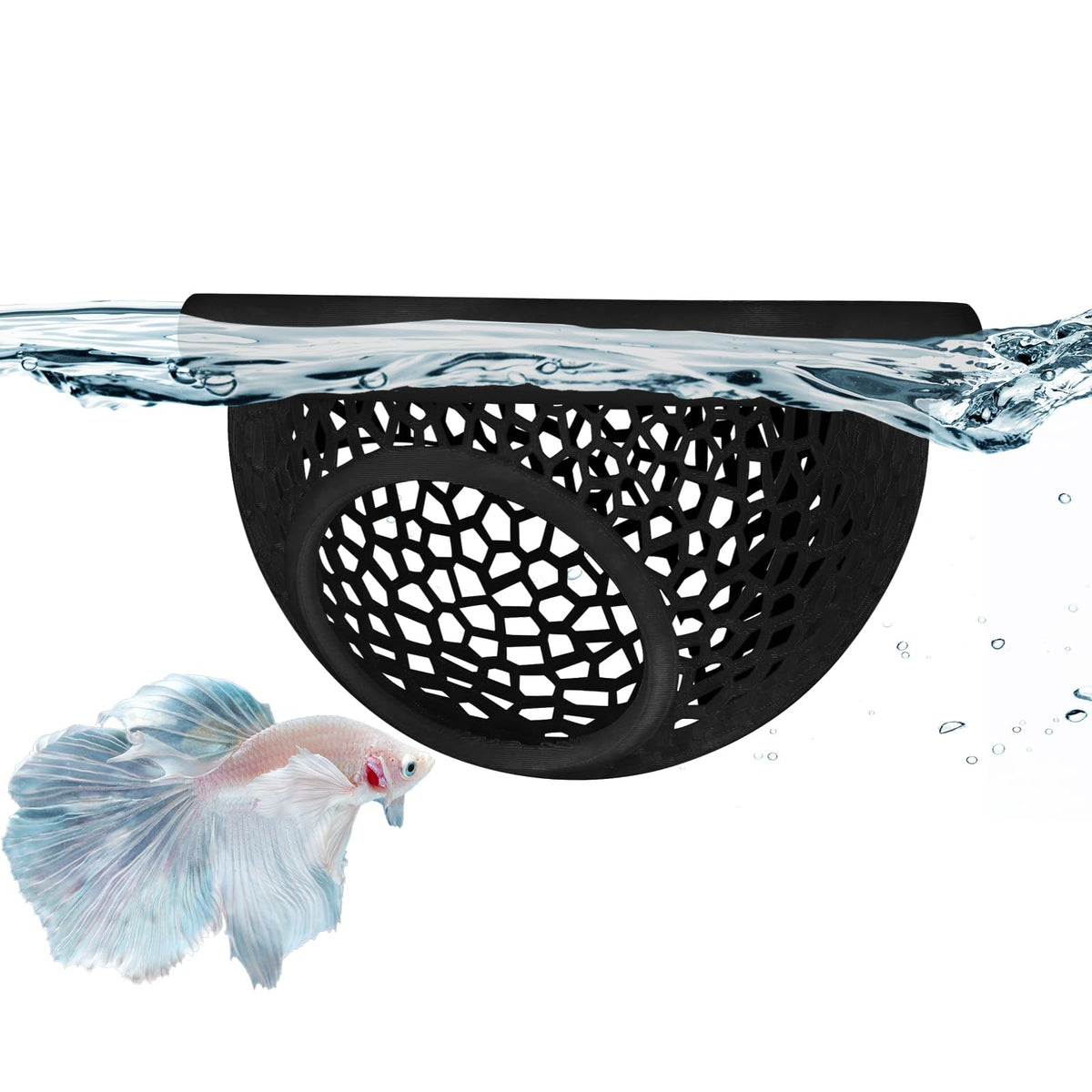 Sicutoz Floating Betta Hide Cave provides a safe floating shelter for Bettas and tiny tank mates.