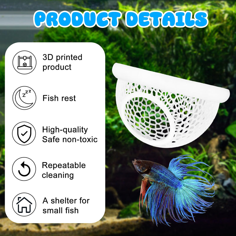 sicutoz Floating Betta Hide Shrimp Cave safety-focused design reduces trapping risk for shy fish