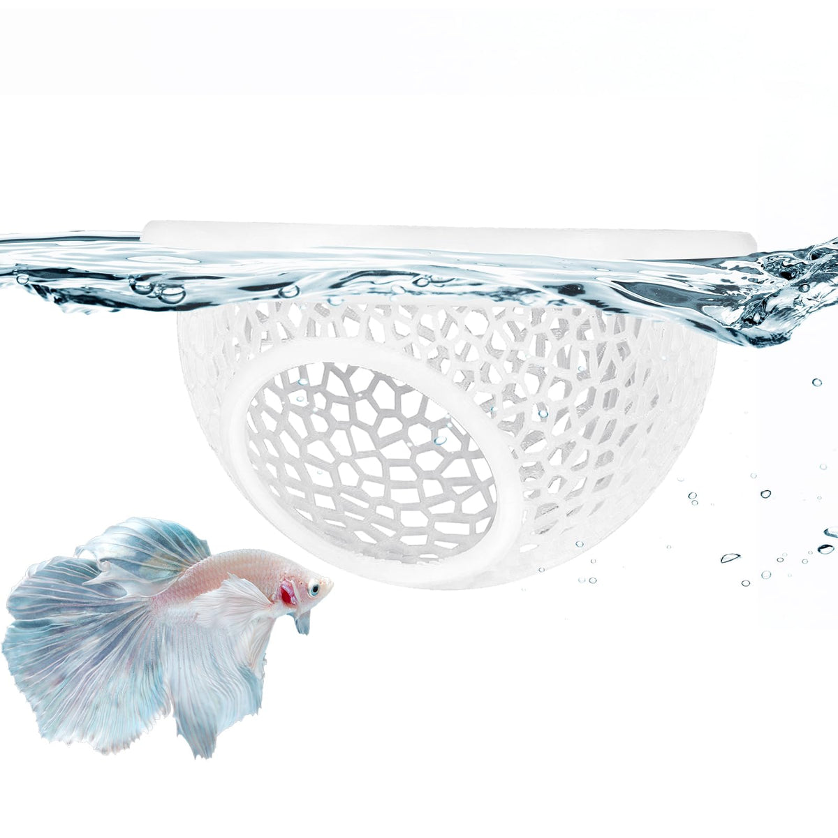 sicutoz Floating Betta Hide Shrimp Cave top view shows compact habitat for Bettas