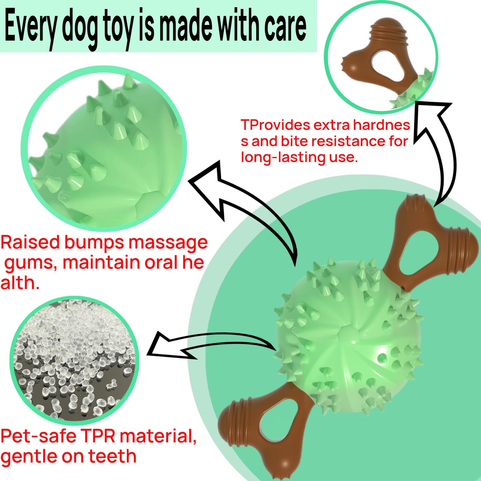 Sidaeren Indestructible Dog Chew Toy bright colors design boosts visibility