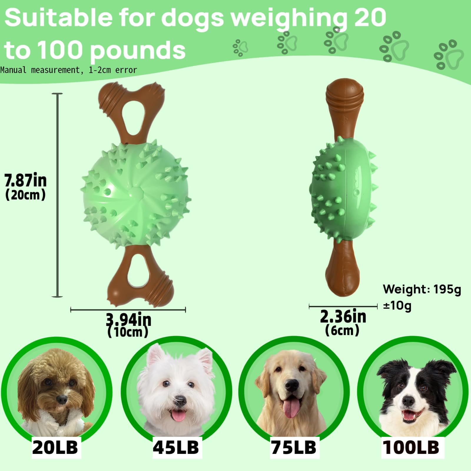 Sidaeren Indestructible Dog Chew Toy ideal for small and medium dogs