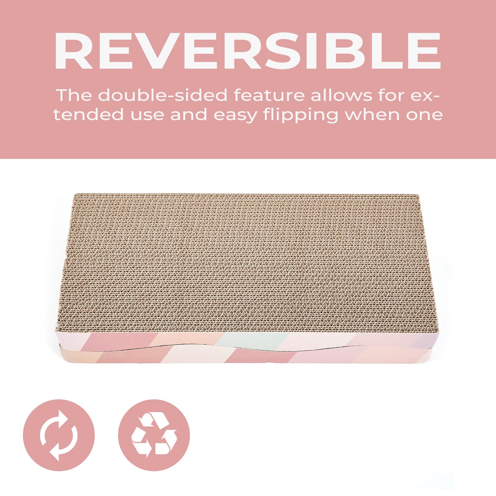 SIDAZON Cat Scratch Pad curved wave design lets cats stretch.