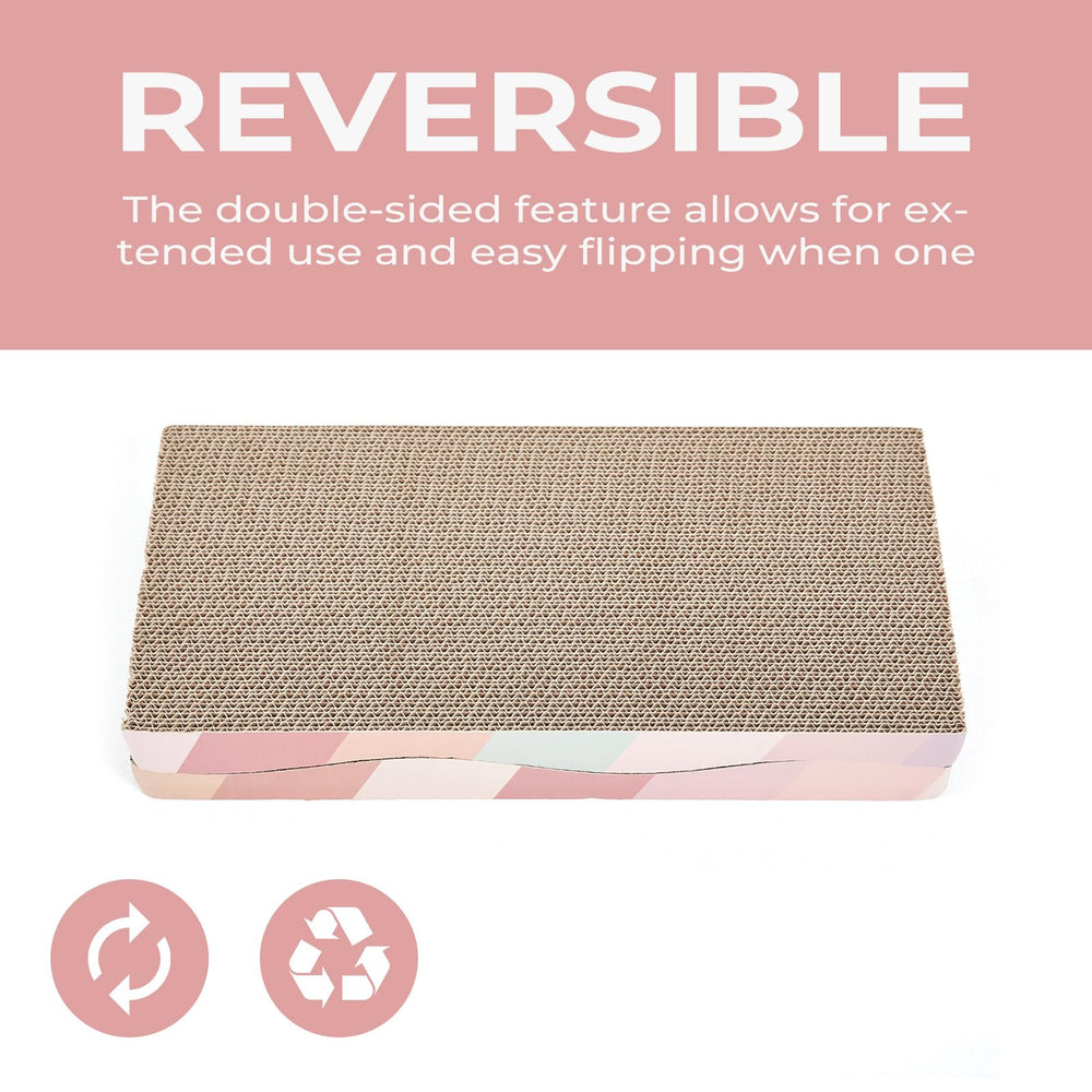 SIDAZON Cat Scratch Pad curved wave design lets cats stretch.