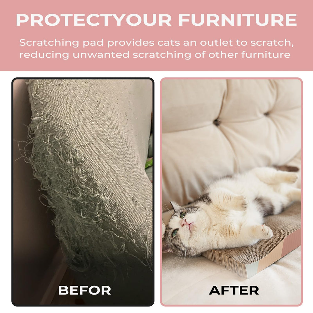 SIDAZON cat scratching board curved waves; supports comfortable stretching while scratching