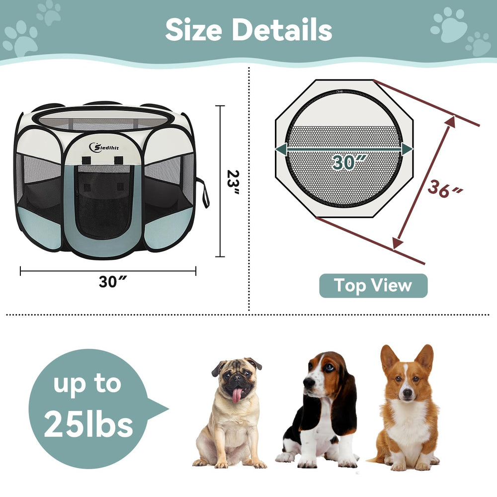 Siedihit dog playpen is easy to clean with wipe-down surfaces.