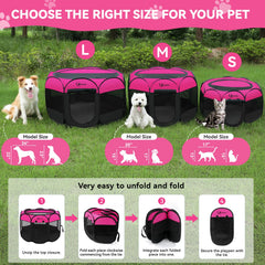 Siedihit dog playpen folded-compact shows quick setup and space-saving storage.