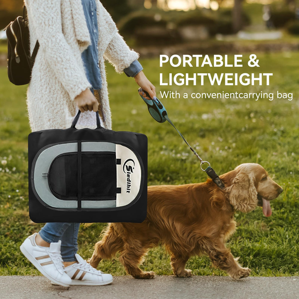 Siedihit dog playpen ideal for indoor and outdoor use on lawns.