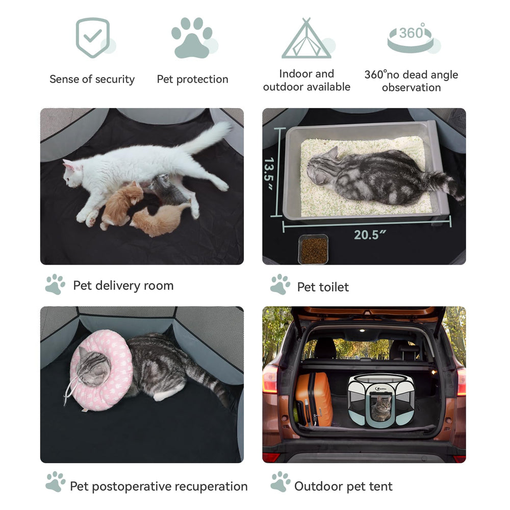 Siedihit dog playpen multi-pets setup illustrates adaptable use for different animals.