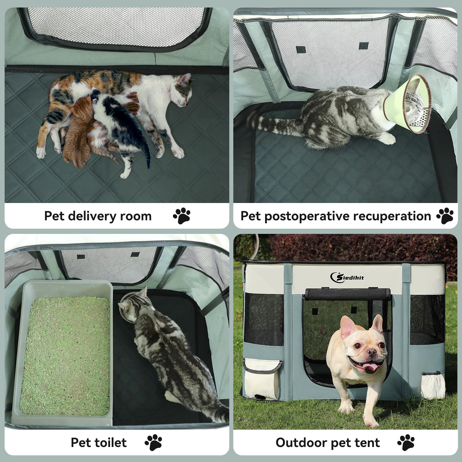 Siedihit dog playpen 360-view design supports pet observation outdoors.