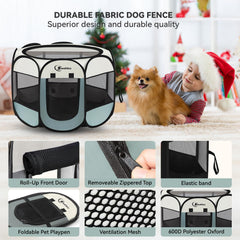 Siedihit portable folding kennel provides quick setup for travel.