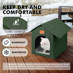 Siedihit outdoor cat house entrance close-up with 8x9 inch opening for easy access.